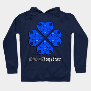 Brick Together Heart Flower - Blue Hoodie